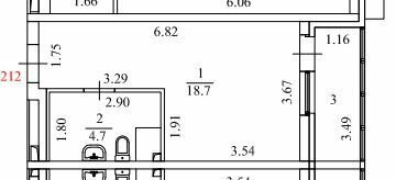 Квартира 23,4 м², студия - изображение 1