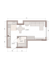 Квартира 33,1 м², студия - изображение 2