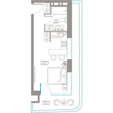 Квартира 41,8 м², студия - изображение 3