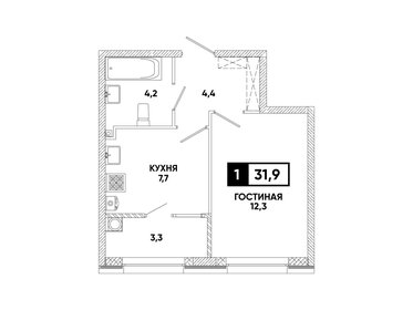 Квартира 31,9 м², 1-комнатная - изображение 1