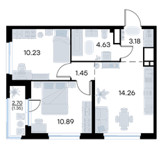 Квартира 46 м², 2-комнатная - изображение 3
