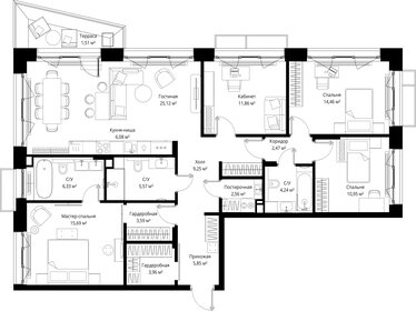 Квартира 129,5 м², 4-комнатная - изображение 2