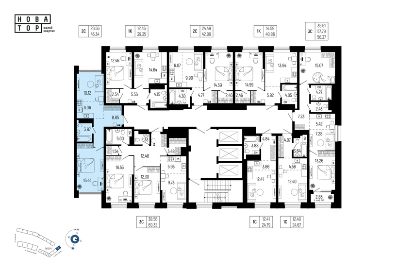 54,9 м², 2-комнатная квартира 13 788 800 ₽ - изображение 27