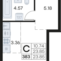 Квартира 23,9 м², студия - изображение 3