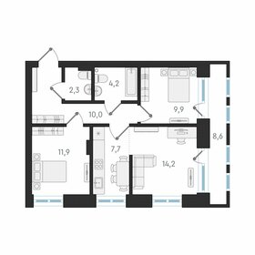 Квартира 68,8 м², 3-комнатная - изображение 1