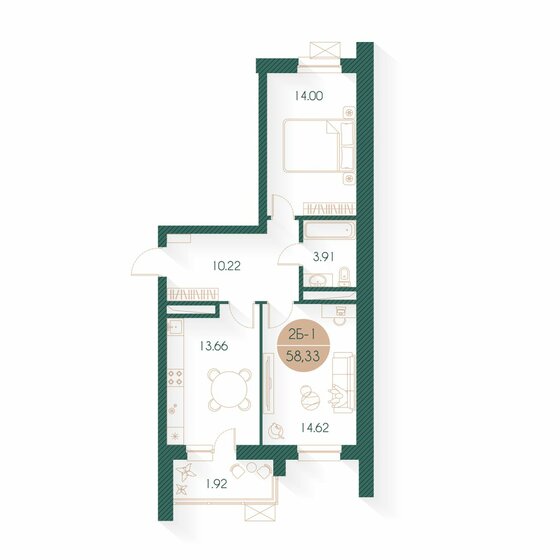 69,7 м², 2-комнатная квартира 12 399 000 ₽ - изображение 74
