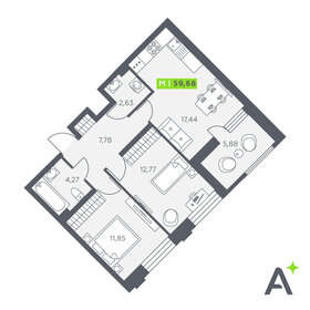 Квартира 59,7 м², 2-комнатная - изображение 1