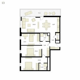 Квартира 124 м², 4-комнатная - изображение 1