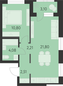 Квартира 43 м², 1-комнатная - изображение 1