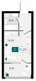 Квартира 21,3 м², студия - изображение 1