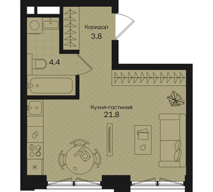 Квартира 30 м², студия - изображение 1
