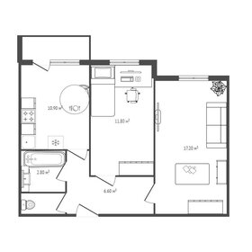 Квартира 53,8 м², 2-комнатная - изображение 1