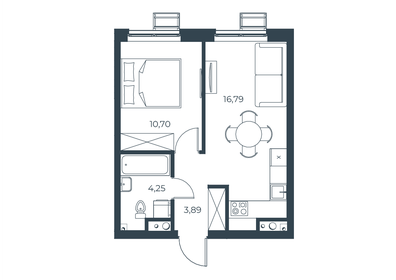 Квартира 35,6 м², 1-комнатная - изображение 1