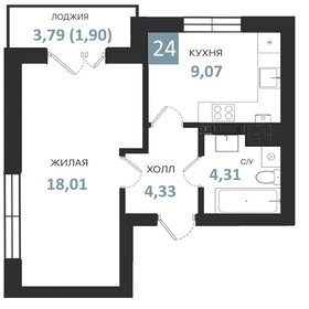 Квартира 35,7 м², 1-комнатная - изображение 1
