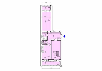 Квартира 59,8 м², 2-комнатная - изображение 1