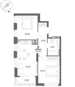 Квартира 48,1 м², 2-комнатная - изображение 1