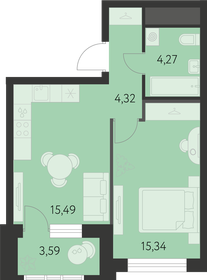 Квартира 41,2 м², 1-комнатная - изображение 1