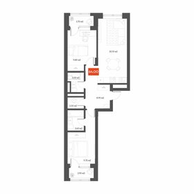 Квартира 64 м², 2-комнатная - изображение 1