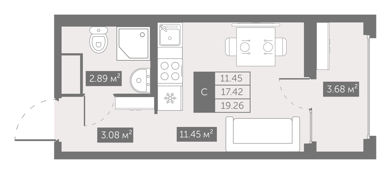 18,6 м², квартира-студия 4 200 000 ₽ - изображение 90