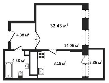 Квартира 32,4 м², 1-комнатная - изображение 1
