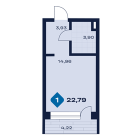 Квартира 22,8 м², 1-комнатные - изображение 2