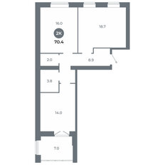 Квартира 70,4 м², 2-комнатная - изображение 3