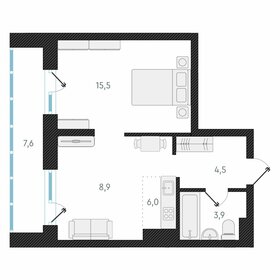 Квартира 46,4 м², 2-комнатная - изображение 1