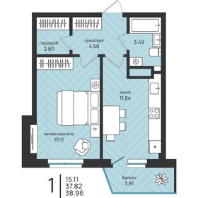 Квартира 39 м², 1-комнатная - изображение 1