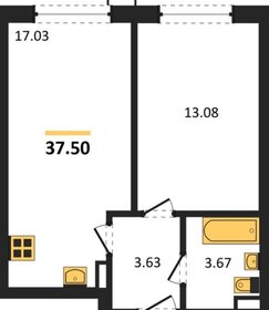 Квартира 37 м², 1-комнатные - изображение 1