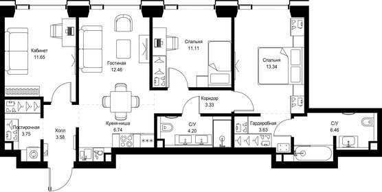 Квартира 80,3 м², 3-комнатная - изображение 2