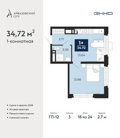 Квартира 34,7 м², 1-комнатная - изображение 1
