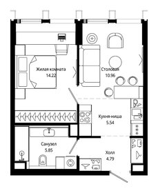 Квартира 41,4 м², 1-комнатная - изображение 2