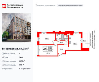 Квартира 64,8 м², 2-комнатная - изображение 1