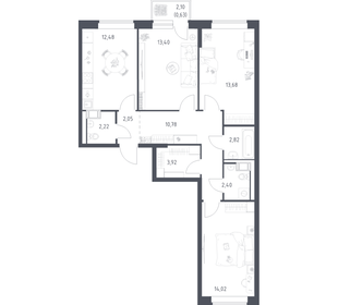 Квартира 77,9 м², 3-комнатная - изображение 1