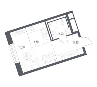 Квартира 22,1 м², студия - изображение 1