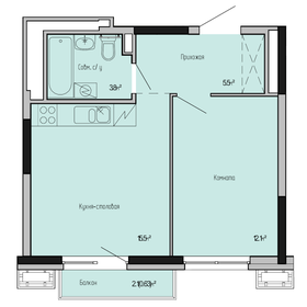 Квартира 37,5 м², 1-комнатная - изображение 1