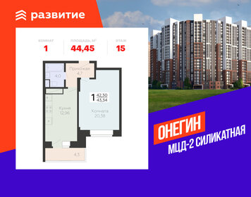 Квартира 44,5 м², 1-комнатная - изображение 1