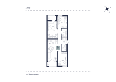 Квартира 81,6 м², 3-комнатная - изображение 1