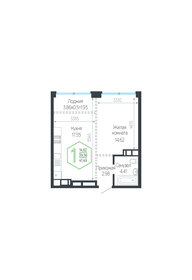 Квартира 41,5 м², 1-комнатная - изображение 1