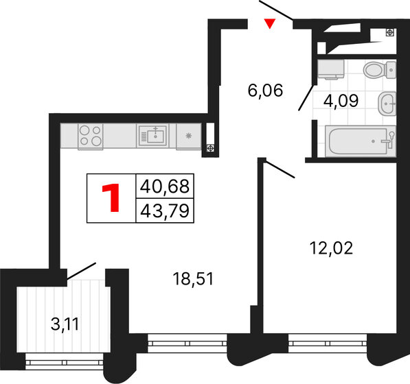 54,2 м², 1-комнатная квартира 14 412 000 ₽ - изображение 20