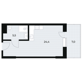 Квартира 36,5 м², студия - изображение 1