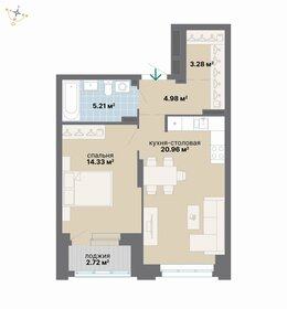 Квартира 51,5 м², 1-комнатная - изображение 1