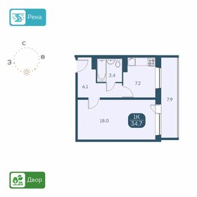 Квартира 38,6 м², 1-комнатная - изображение 1