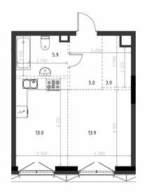 Квартира 41,7 м², студия - изображение 1