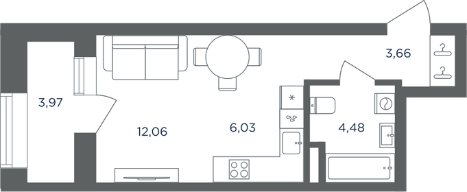Квартира 28,2 м², 1-комнатная - изображение 1