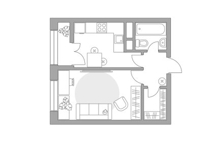 Квартира 34,2 м², 1-комнатная - изображение 1