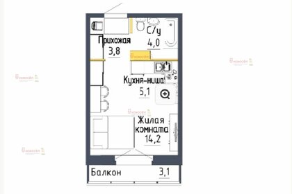 Квартира 28 м², студия - изображение 1