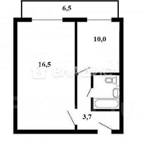 Квартира 33,5 м², 1-комнатная - изображение 1