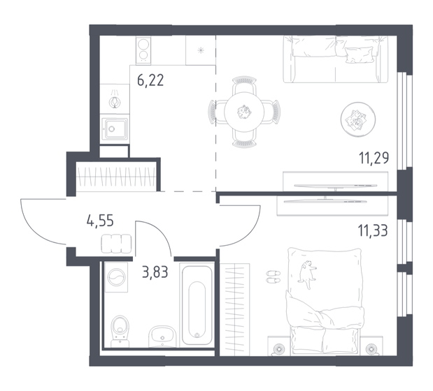 33 м², 1-комнатная квартира 10 500 000 ₽ - изображение 134