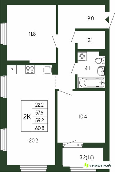 76,7 м², 2-комнатная квартира 22 500 000 ₽ - изображение 57